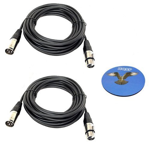 Микрофон кабел HQRP 2-Pack XLR-XLR (3-пинов M/F, 25 фута) за Конденсаторного микрофон с няколко съвпадение на Sterling Audio ST69