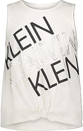 Майк за момичета Calvin Klein ' Performance, Без ръкави и с кръгло деколте, с логото на