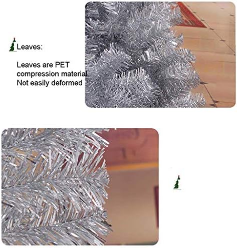 UXZDX Изкуствена Коледна Елха със Сребърна сърма, Празнична украса, Неосвещенная Коледно Дърво със Сгъваема метална стойка -Зелен