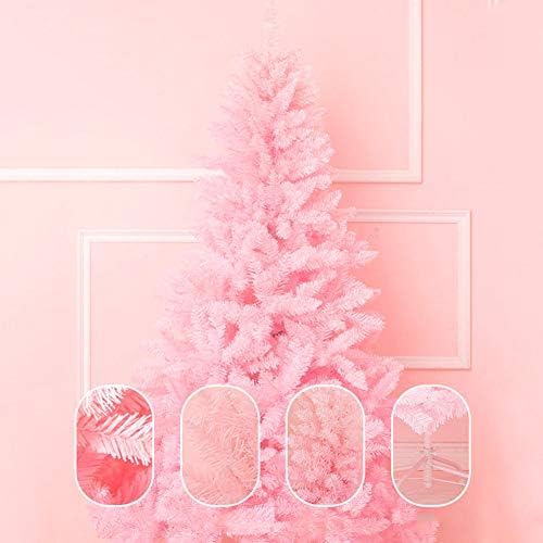ZPEE PVC Розова Коледна елха, Изкуствена Подвесная Гол коледно Дърво с метална стойка Лесно се монтира Коледна украса Подходящ за
