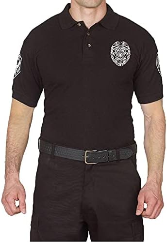 Първокласна Черна Риза С Къси Ръкави За Сигурност От Поли Памук