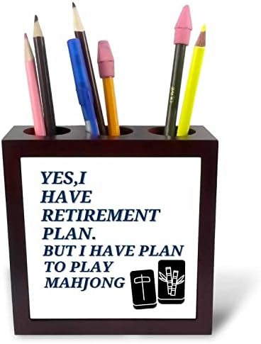 Триизмерно mahjong с текст за пенсиониране - Поставка за химикалки за плочки (ph-369855-1)