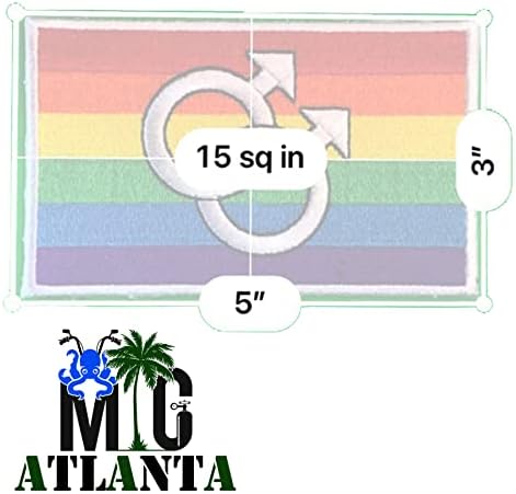 Флаг на ЛГБТ-гей (3 x5), Бродирана нашивка С желязна емблема, Ивици