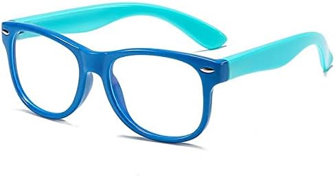 ACCTHRU Детски Сини Светозащитные Очила в Мека гумена рамка TPEE - за момичета и момчета от 3-12 години -Синьо/светло синьо