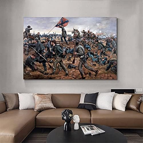 Битката при Фредериксбурге Плакат с историята на Гражданската война на Конфедерацията, Печат върху Платно, Стенно Подарочное Бижу,