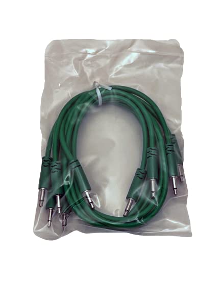 Музикални принадлежности за гладните студенти Luigis Modular Веригата Spaghetti Eurorack Patch Cables - Комплект от 5 Зелени кабели,