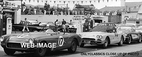 Само класически Corvette 1958 година на ИЗДАВАНЕ, Спортен АВТОМОБИЛ Porsche, Знак напитки на бензиностанция, Mobil, Фото Състезания