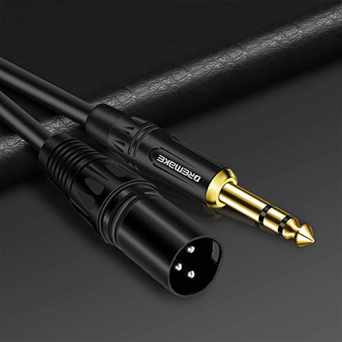 DREMAKE 20 ФУТА 6,35 мм 1/4 Инча Аудио-стереомикрофонный TRS кабел Male-XLR Male - Златно Балансный кабел 1/4 Инча Male-XLR Male