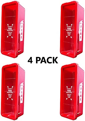 (4 опаковки) 10-Килограмова Червени Пластмасови Търговски Шкафове за пожарогасители За вътрешен и външен монтаж на стена