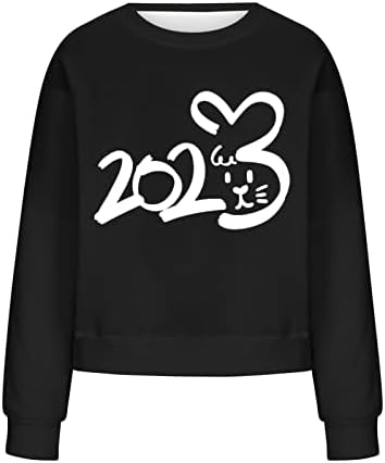 2023 Пуловери, Жилетки за Жени, Дамски Тениска Raglan с Сладък Заек, Негабаритная Риза с Изображение на Заек, Туника с Шарени Заек,