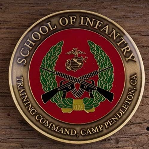 Монета на повикване Училище пехота на Морската пехота на САЩ Кемп Пендълтън - Военни монети на Корпуса на морската пехота SOI -