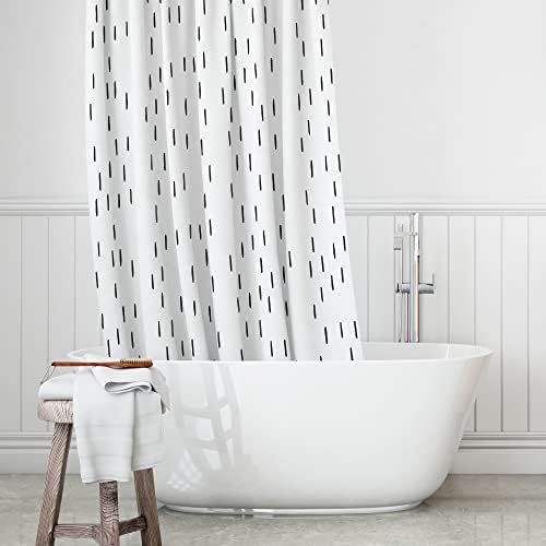 Черно-бяла завеса за душ с възел и стил - Модерен завеса за душа в стил бохо (водоустойчива 72 X 72 инча), Модерен комплект завеси