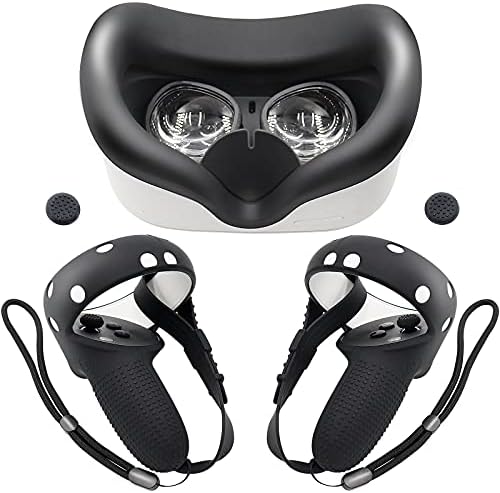 Силиконов калъф за сензорен контролер и лицеви панели за Oculus Quest 2, Мек силиконов калъф за виртуална реалност, който предпазва