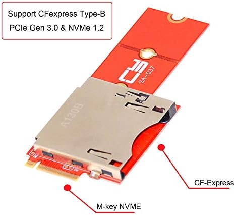 Дънна платка Xiwai NGFF M. 2 NVMe към Адаптер за разширяване на CF Express M2 M-Key за CFE Type-B Поддържа Карти памет R5 Z6 Z7