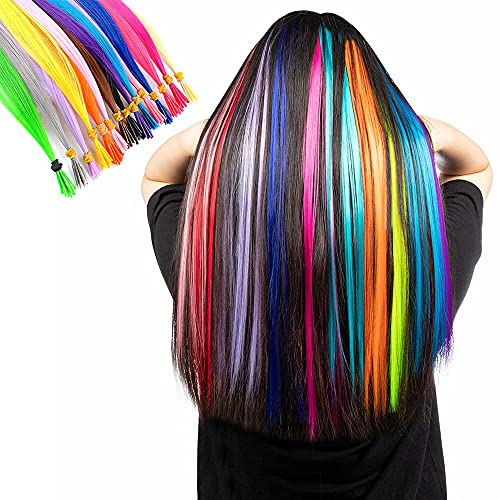 Комплект за удължаване на косата 100 направления 20 празнични цветове + 100 микрошариков + Микроигла за издърпване, дълги прави