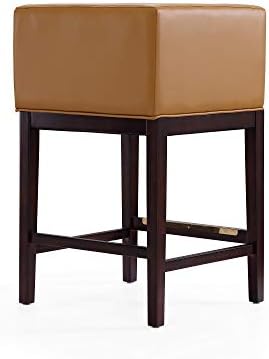 Manhattan Comfort Kingsley 34 инча Бар стол с височина барную багажник от камилска козина и буково дърво тъмен орех (комплект от