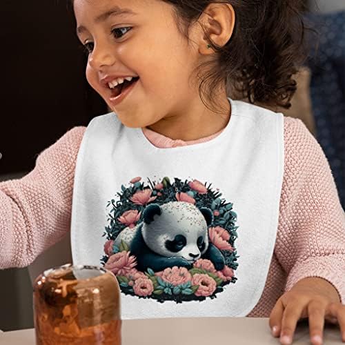 Детски Престилки Бебе Панда - Цветни Престилки За Хранене на Бебе - Розови Престилки за хранене