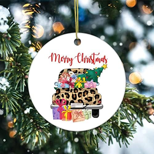 Коледни Украси В Памет Коледен Камион Керамични Украшение На Подаръци, Украси Коледно Дърво Висящи Бижута Магазини За Празнична