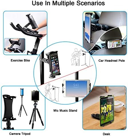 Титуляр микрофонной багажник HIKATAB за iPad, държач за таблет за микрофонной шкафове, монтиране на таблет/ телефон за кола, неблагодарна за фитнес зала на закрито, преде