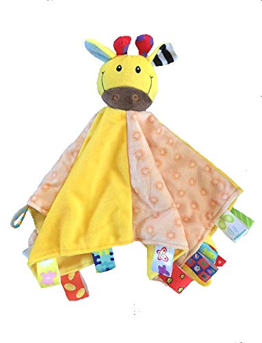 Детско Защитно Одеяло Главата На Животното Меки Плюшени Сатенени Етикети Листенца Жираф