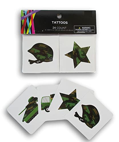 Камуфляжные Армейските сувенири за партита - Временни татуировки - 24 Сладък Квадратни татуировки, WMBA37710